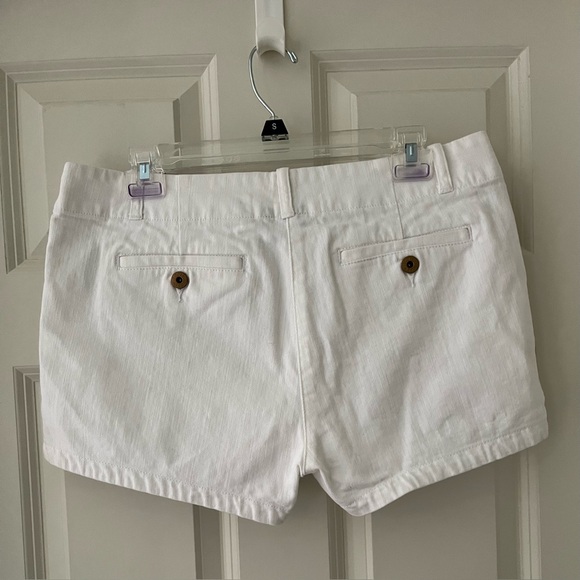 Women’s J.Crew White shorts with front & back pockets cotton Elastane size 10 - Picture 2 of 5